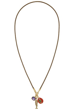 The Cubic Triple Charm Cord Pendant Necklace Roxanne Assoulin