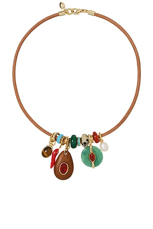 The Multi Charm Leather Collar Necklace Roxanne Assoulin