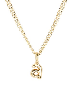 Roxanne Assoulin The Puffy Initial Necklace in Metallic Gold
