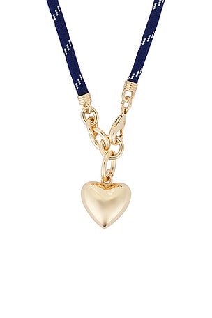 Roxanne Assoulin The Cord Heart Charm Necklace in Navy