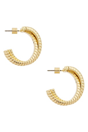 Roxanne Assoulin Double Cobra Hoop Earrings in Metallic Gold
