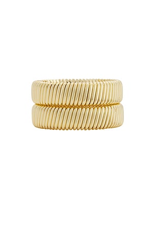 Roxanne Assoulin Rolling Bracelet Set Of 2 in Metallic Gold