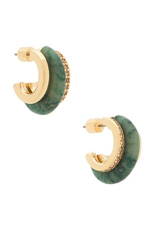 Roxanne Assoulin Semi Stone Clear Combo Chubby Hoop Earrings
