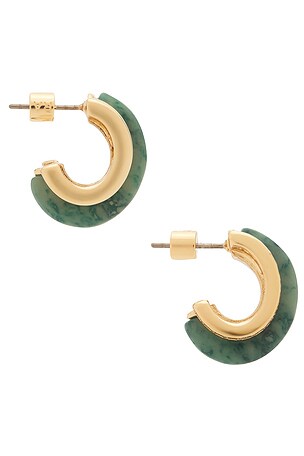 Roxanne Assoulin Semi Stone Clear Combo Chubby Hoop Earrings