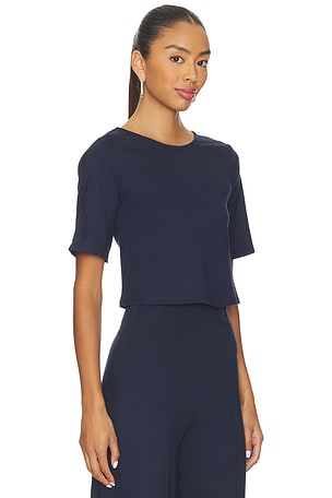 Ripley Rader Ponte Knit Short Sleeve Top in Navy