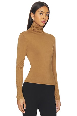 Ripley Rader Turtleneck Top in Brown. Size 4 (L). Also