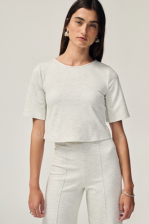 TOP MANCHES COURTES EN MAILLE PONTE Ripley Rader
