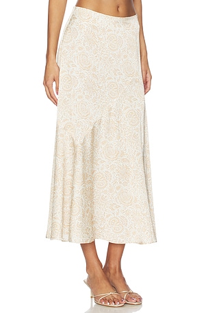 Rosewater House Zoya Skirt in Cream,Orange