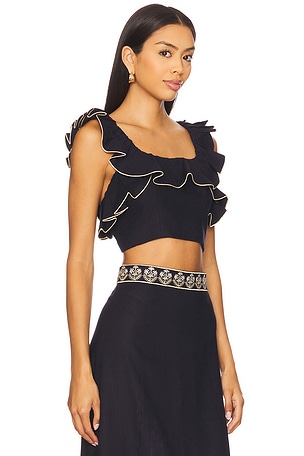 Rosewater House Malika Bustier Top in Navy