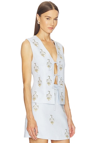 Rosewater House Sarv Vest in Baby Blue