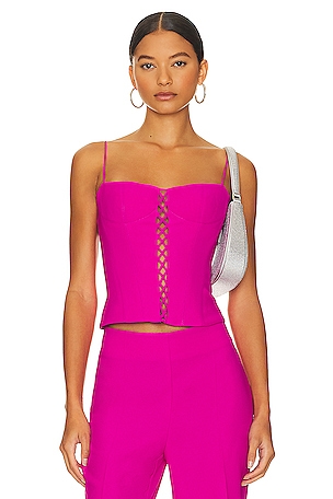 LaQuan Smith Corset Bustier in Hot Pink