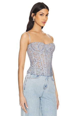 Rozie Corsets Lace Bustier Corset Top in Baby Blue