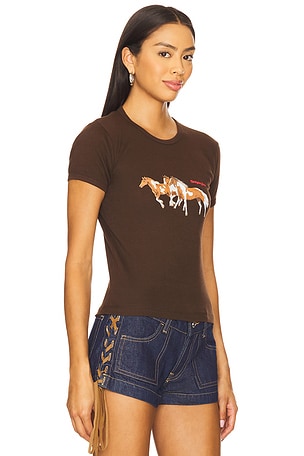 Remington Stone Wild Horses Baby Tee in Brown. Size XS. Also