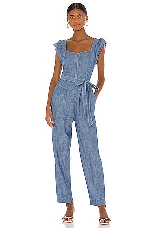 Sleeveless Indigo Jumpsuit Rebecca Taylor
