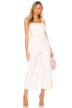 Rebecca Taylor Scallop Jumpsuit in Vanilla REVOLVE