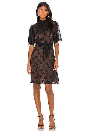 Rebecca Taylor Short Sleeve Vine Embroidery Dress in Black Combo | REVOLVE Rebecca Taylor Short Sleeve Vine Embroidery Dress in Black Combo | REVOLVE