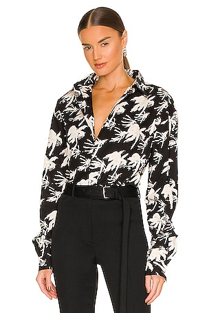 ANINE BING Row Shirt in Ivory Daisy Print REVOLVE