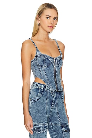 RTA Jazzi Denim Top in Denim-Light