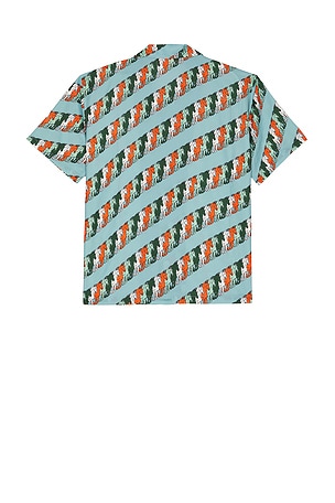 Round Two Mustang Stripe Camp Shirt in Blue