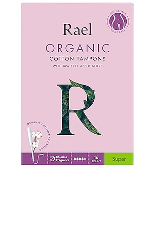 Organic Cotton Super Tampons with BPA-Free Applicator Rael
