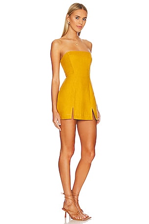 RUMER Harper Mini Dress in Yellow