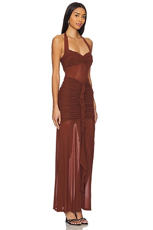 Runaway The Label Tallula Maxi Dress in Brown. Size XS. Also