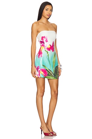 Runaway The Label Ibiza Mini Dress in Teal,Ivory