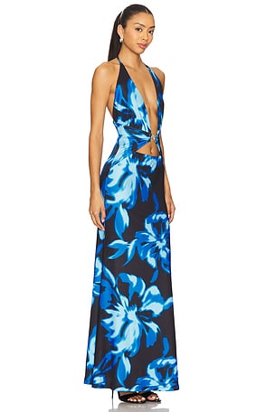 Runaway The Label Halston Maxi Dress in Blue,Black