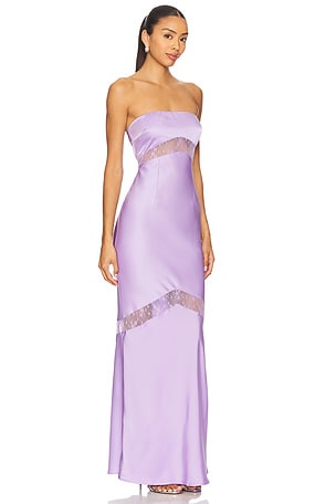 Runaway The Label Melrose Strapless Maxi Dress in Purple