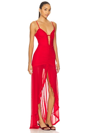 Runaway The Label Kiata Maxi Dress in Red