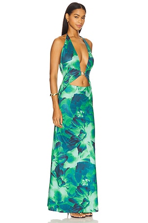 Runaway The Label Halston Maxi Dress in Green. Size XL. Also