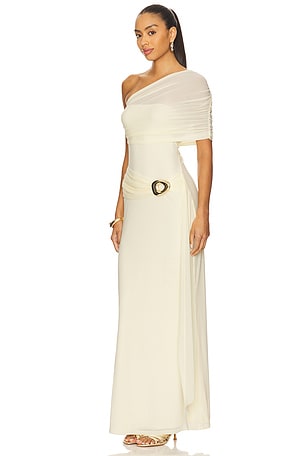 Runaway The Label Kassi One Shoulder Midi Dress in Yellow