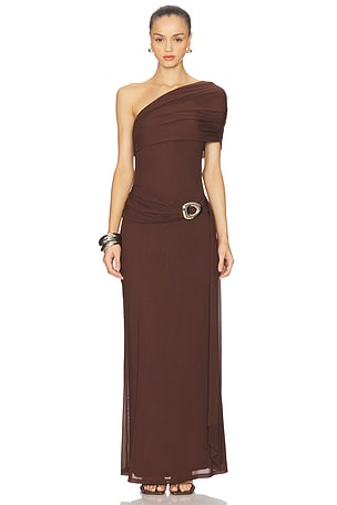 Kassi Draped One Shoulder Midi Dress Runaway The Label