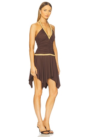 Runaway The Label Shae Mini Dress in Chocolate