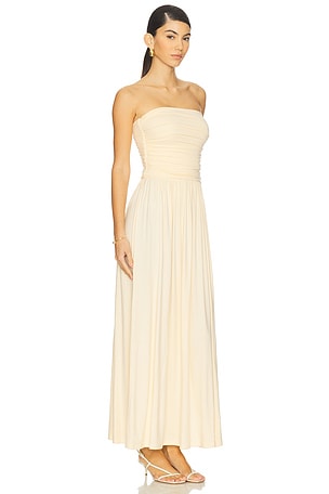 Runaway The Label Malone Ruched Strapless Maxi Dress in Lemon. Size XS. Also