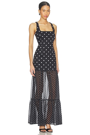 Runaway The Label Tillie Sheer Bottom Maxi Dress in Black