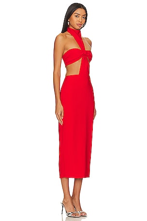 Runaway The Label Dani Midi Dress in Red