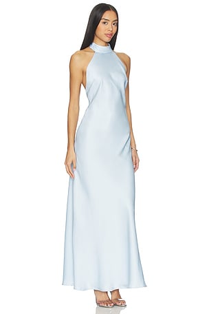 Runaway The Label Arabelle High Neck Maxi Dress in Baby Blue