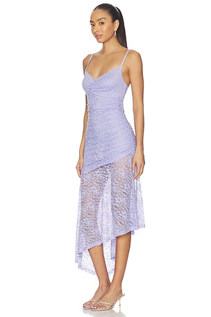 Runaway The Label Dia Asymmetrical Hem Midi Dress in Lavender