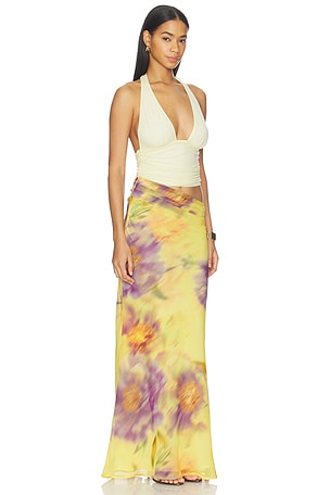Runaway The Label Alexis Halter Cut Out Maxi Dress in Yellow