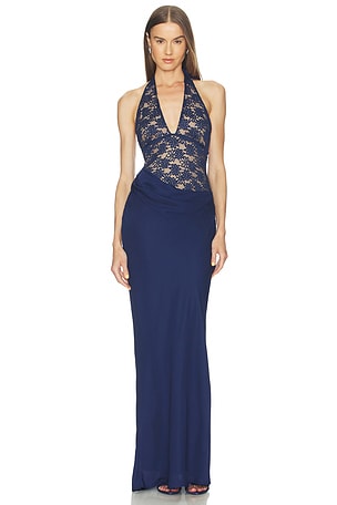 Lina Halter Draped Maxi Dress Runaway The Label