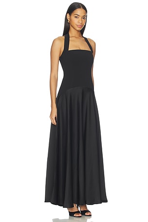 Runaway The Label Odina Square Neck Maxi Dress in Black
