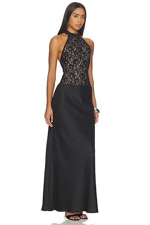Runaway The Label Senna Halter Open Back Maxi Dress in Black. Size XL. Also