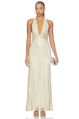 Annette Plunge V-neck Maxi Dress Runaway The Label