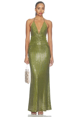 Nara Deep V-Neck Maxi Dress Runaway The Label