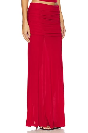 Runaway The Label Meila Maxi Skirt in Red