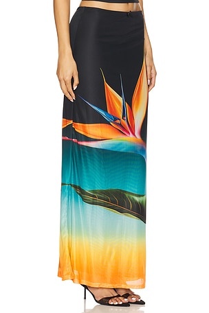 Runaway The Label Anna Maxi Skirt in Black,Blue