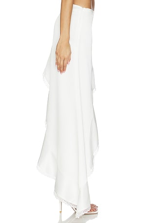 Runaway The Label Loana Wavy Hem Maxi Skirt in White