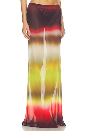 Runaway The Label Cyrus Low Waist Sheer Maxi Skirt in Anabell Red. Size XS. Also