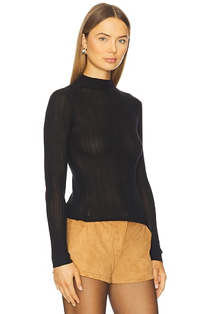 Runaway The Label Aven Turtleneck Long Sleeve Top in Black